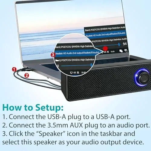 Testing the Computer Speakers, USB-A Powered PC Speakers, Wired 3.5mm AUX, No over two weeks
