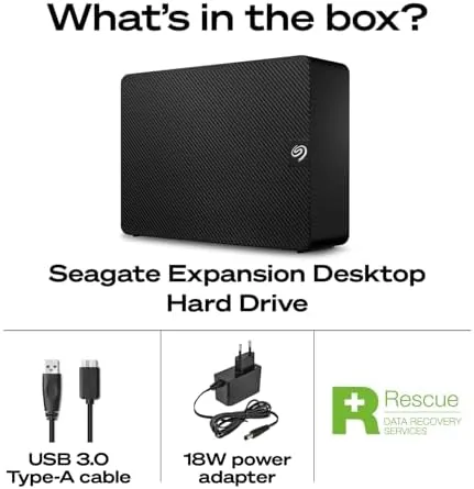 Close look at the Seagate 8TB Expansion Desktop Hard Drive | USB 3.0 (STKP8000400) build quality