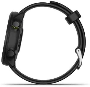 Close up of the Forerunner 55 buttons, case, and quick release band