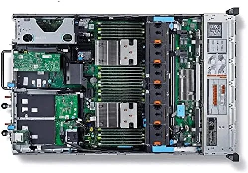 R730xd server rack compared with a small desktop tower for size reference
