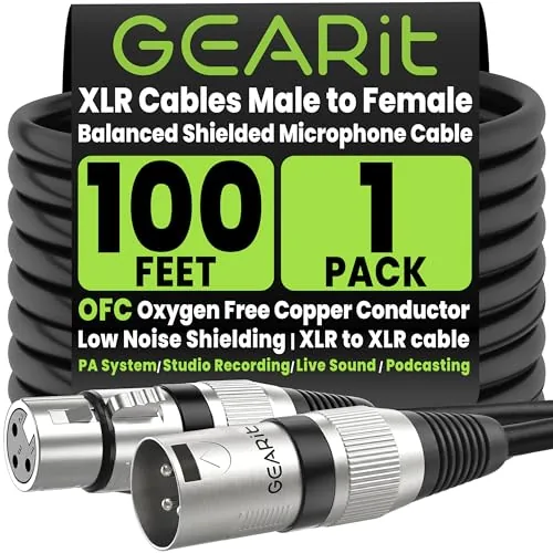 GEARit XLR Cables 100ft OFC, Microphone Cable XLR Male to Female, XLR Cable Low Review: Tested and Rated