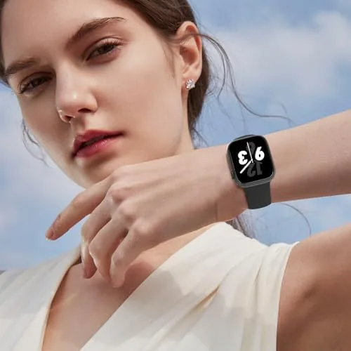 Black sport band compared side by side with an Apple sport band