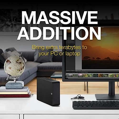 Detail shot of the Seagate Expansion Desktop, 4TB, External Hard Drive, USB 3.0 (STKP4000400) features
