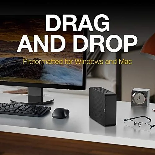 Another view of the Seagate Expansion Desktop, 4TB, External Hard Drive, USB 3.0 (STKP4000400)