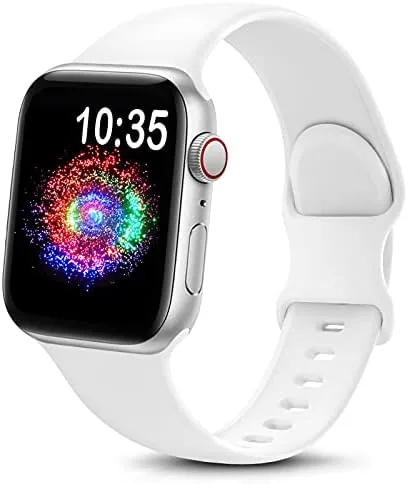 TreasureMax white sport band laid out flat showing the two piece design