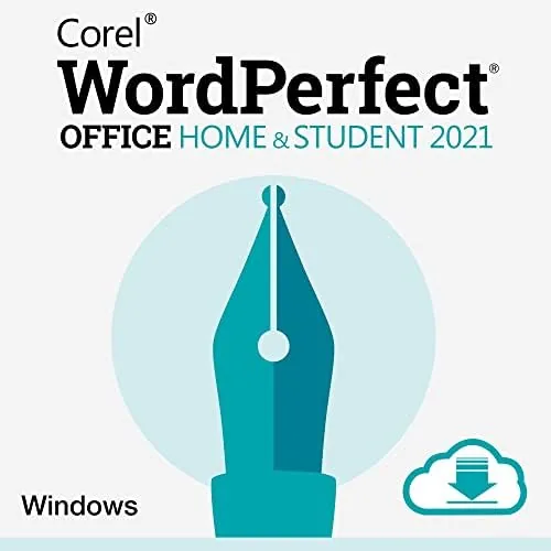 WordPerfect Office Home and Student 2021 box art and download screen