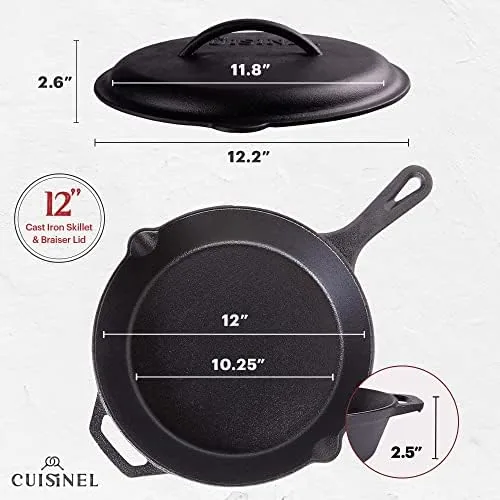 Close up of the pre seasoned cooking surface and helper handle