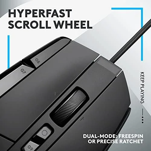 The Logitech G502 X in use on a gaming desk with a mousepad
