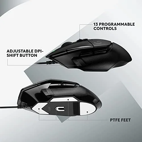 The Logitech G502 X next to a laptop showing the infinite scroll wheel