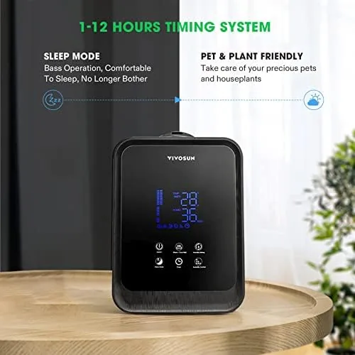 The VIVOSUN 4.5L 2-in-1 Cool & Warm Mist Ultrasonic Humidifier with in real use