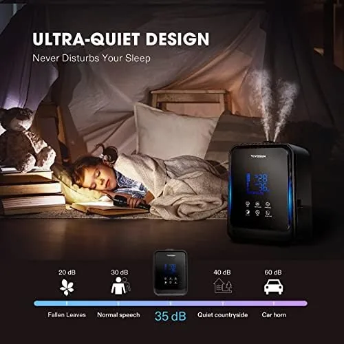 The VIVOSUN 4.5L 2-in-1 Cool & Warm Mist Ultrasonic Humidifier with compared in context