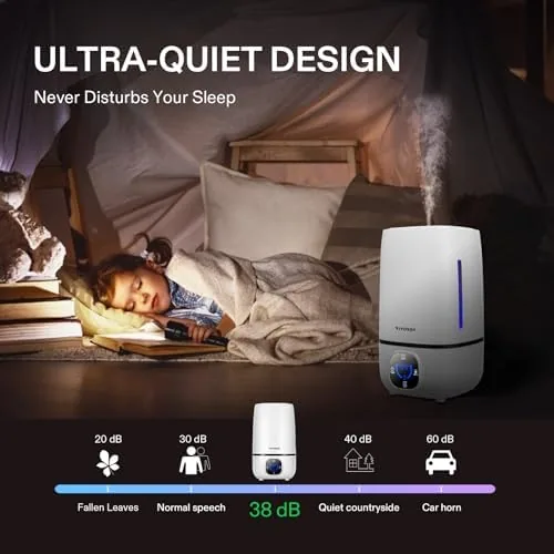 Another view of the VIVOSUN 4L Cool Mist Humidifier with Remote Control for Bedroom