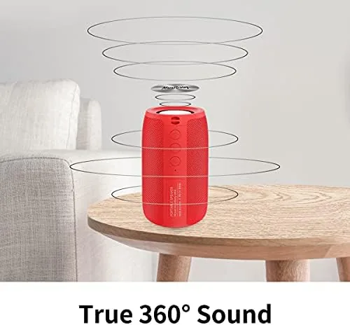 Close look at the Musibaby M68 Small Rechargeable Speaker, Dual Pairing, Red | Bluetooth build quality