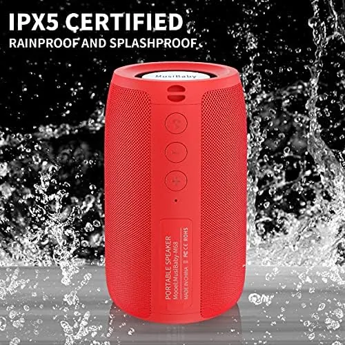 The Musibaby M68 Small Rechargeable Speaker, Dual Pairing, Red | Bluetooth compared in context