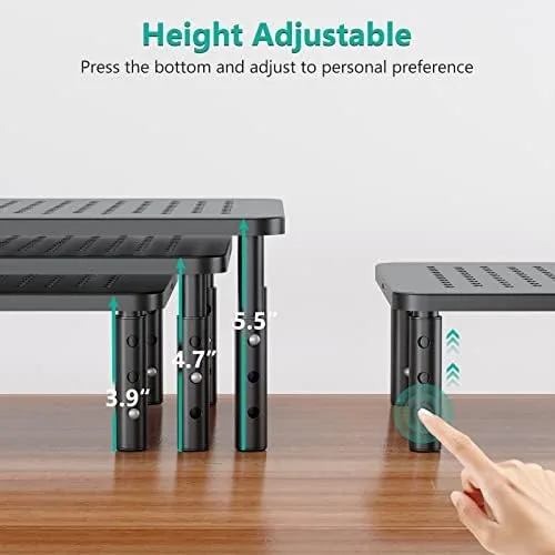 Close look at the WALI Computer Monitor Stand for Desk, Adjustable Laptop Riser, up build quality