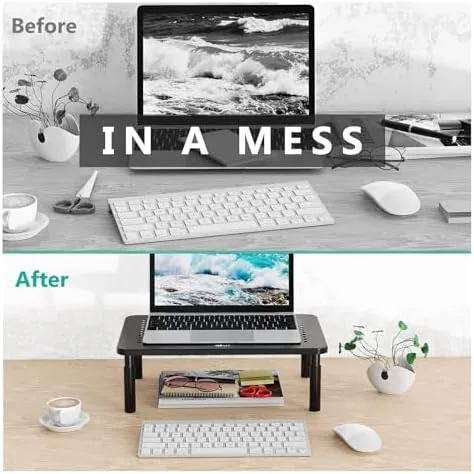 The WALI Computer Monitor Stand for Desk, Adjustable Laptop Riser, up compared in context