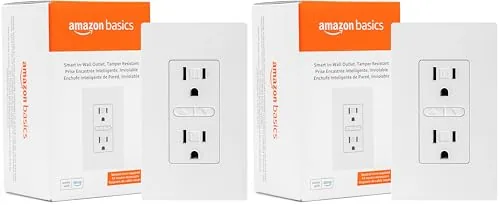 The Amazon Basics Smart In-Wall Outlet, Works with Alexa Only, Individually compared in context