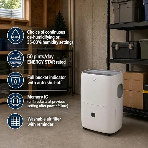 Close look at the SPT SD-53E: 50-Pint Dehumidifier with ENERGY STAR,white,15 x 11.5 x 25.5 in build quality