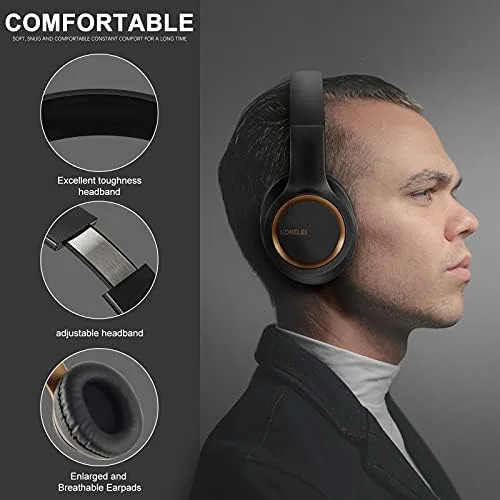 Another view of the LORELEI X8 Over-Ear Wired Headphones with Microphone with 1.45m-Tangle-Free Nylon