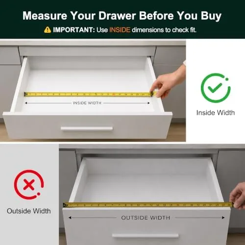 The tray expanded to a wider drawer width