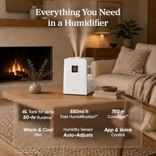 Close look at the Levoit LV600S Smart Warm&Cool Mist Humidifiers for Home Bedroom Large build quality