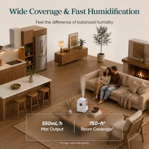 The Levoit LV600S Smart Warm&Cool Mist Humidifiers for Home Bedroom Large in real use