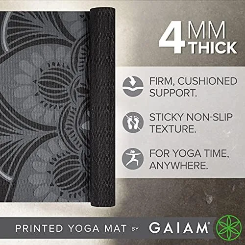 Close look at the Gaiam Yoga Mat Classic Print, 4mm Non-Slip Mat | Lightweight build quality