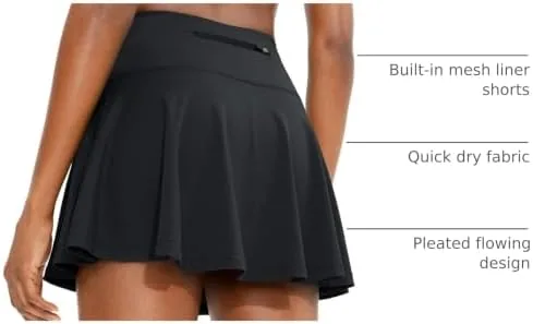 The Pleated Tennis Skirt with 4 Pockets | 14", 3.5" High in real use