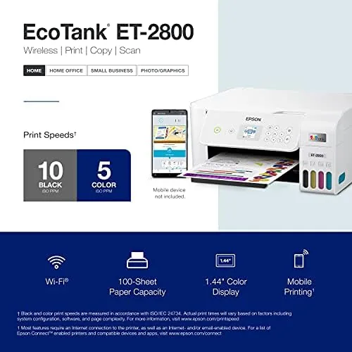 A printed photo and documents lying beside the Epson EcoTank ET-2800
