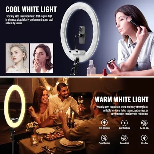 Close look at the Ring Light with Stand, 19in LED Selfie Circle Light, Max build quality