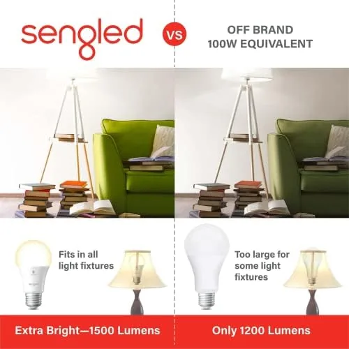 Detail shot of the Sengled Alexa Light Bulbs 100W Equivalent, Smart Light Bulbs 1500 features