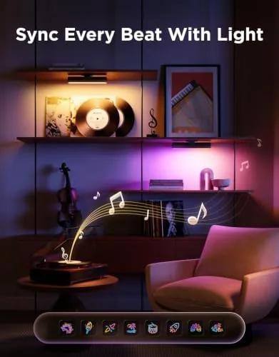 Comparison of the light bar with a strip kit and a single color bar on a desk