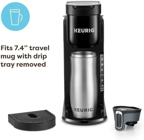 A person filling the removable reservoir at the sink with the K-Express beside them