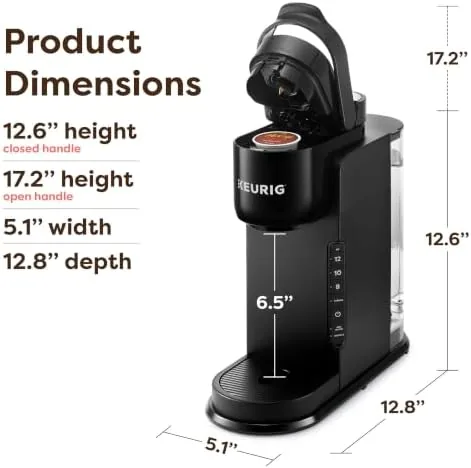 The K-Express with the pod holder open showing an inserted K-Cup pod
