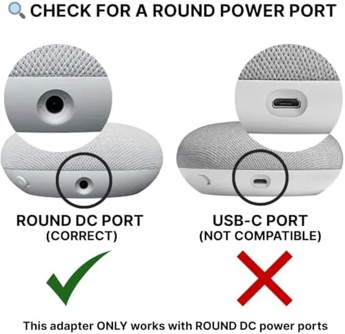The Nest Hub running normally while powered by the 6-foot adapter cable