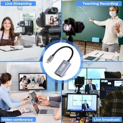 The GUERMOK Video Capture Card, USB3.0 HDMI to USB-C Capture Device in real use