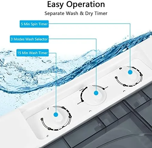 Comparison of the twin tub washer with a single tub portable and a full size machine
