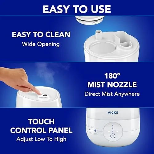 Humidifier set up in a nursery corner near a crib