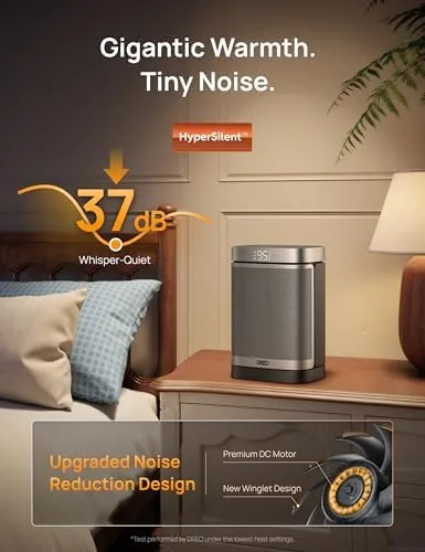 The DREO heater next to a basic fan heater for comparison
