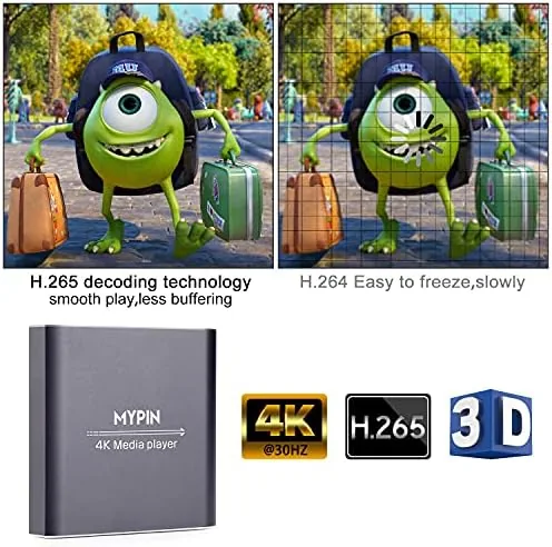 Close look at the 4K Media Player with Remote Control, HDMI up to 7.1 build quality