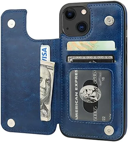 ONETOP for iPhone 13 Wallet Case with Card Holder,Blue | Kickstand,ID/Cash Holder,Case Wallet with Review: Tested and Rated