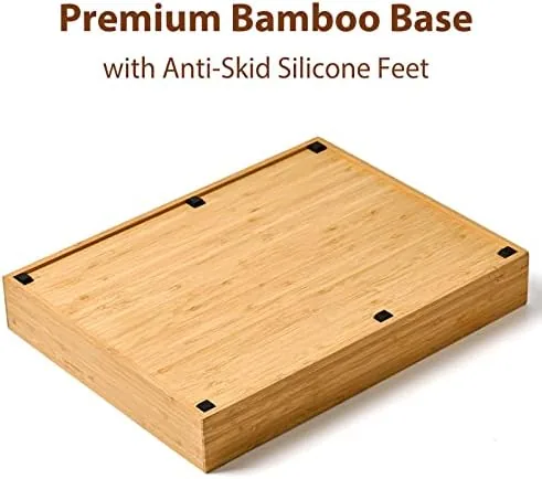 Bamboo tray beside an old plastic organizer for comparison