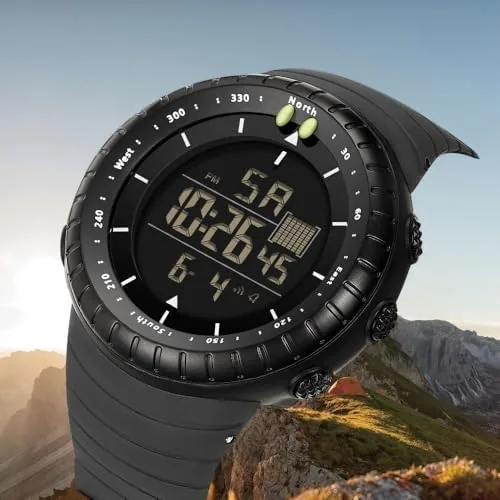 Close look at the Men's Digital Sports Watch Military Waterproof Tactical Watch with LED build quality