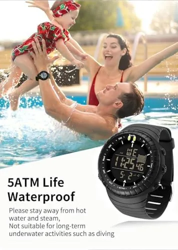 Testing the Men's Digital Sports Watch Military Waterproof Tactical Watch with LED over two weeks