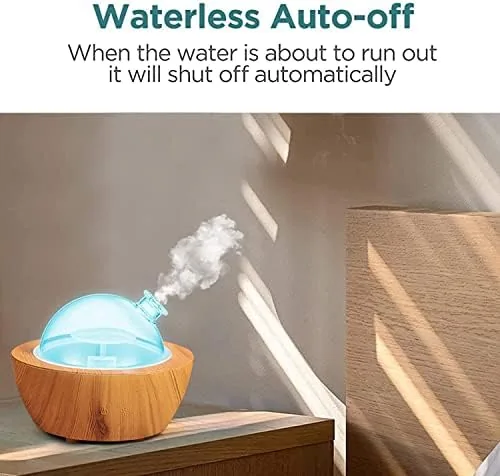 The 280ml Glass Essential Oil Diffuser Wood Grain Base Air Aroma in real use