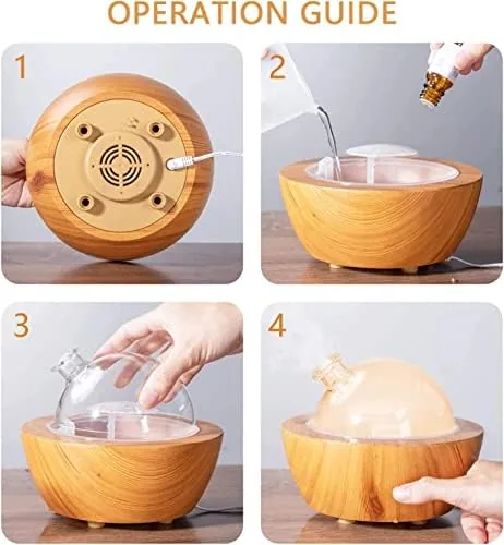 The 280ml Glass Essential Oil Diffuser Wood Grain Base Air Aroma compared in context