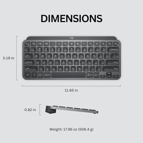 The Logitech MX Keys Mini Minimalist Wireless Illuminated Keyboard - Graphite in real use