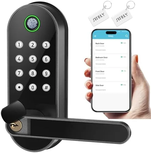 Overview of the Fingerprint Smart Door Lock with Handle & Keypad ,  Bluetooth