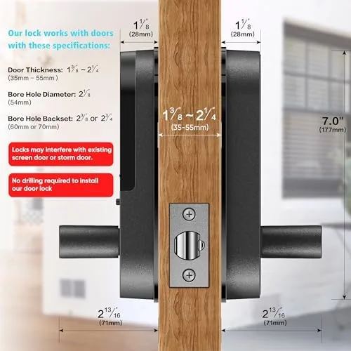 The Fingerprint Smart Door Lock with Handle & Keypad ,  Bluetooth compared in context
