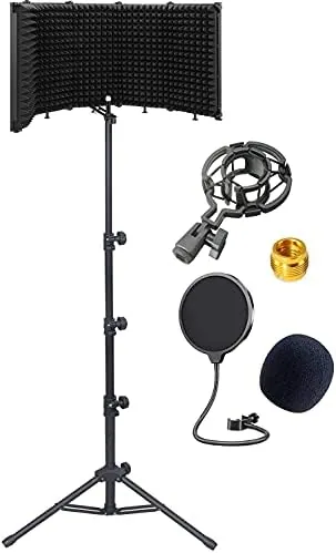 Overview of the Microphone Isolation Shield - Tripod Stand 2 ft 6" to